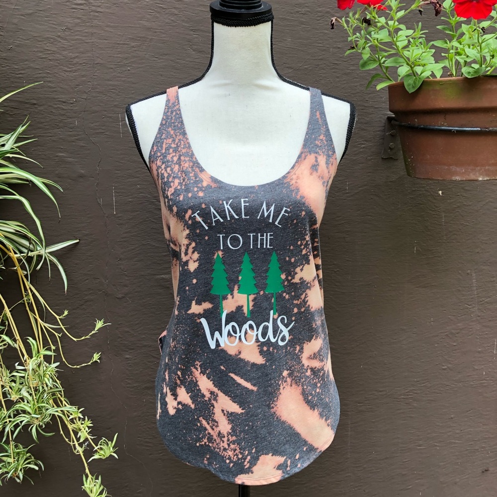 New, Bleach tie-dye large festival tank top